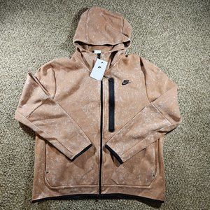 Nike Sportswear Tech Fleece Wash Full Zip Hoodie Men's Size XL DM6515-215 Brown